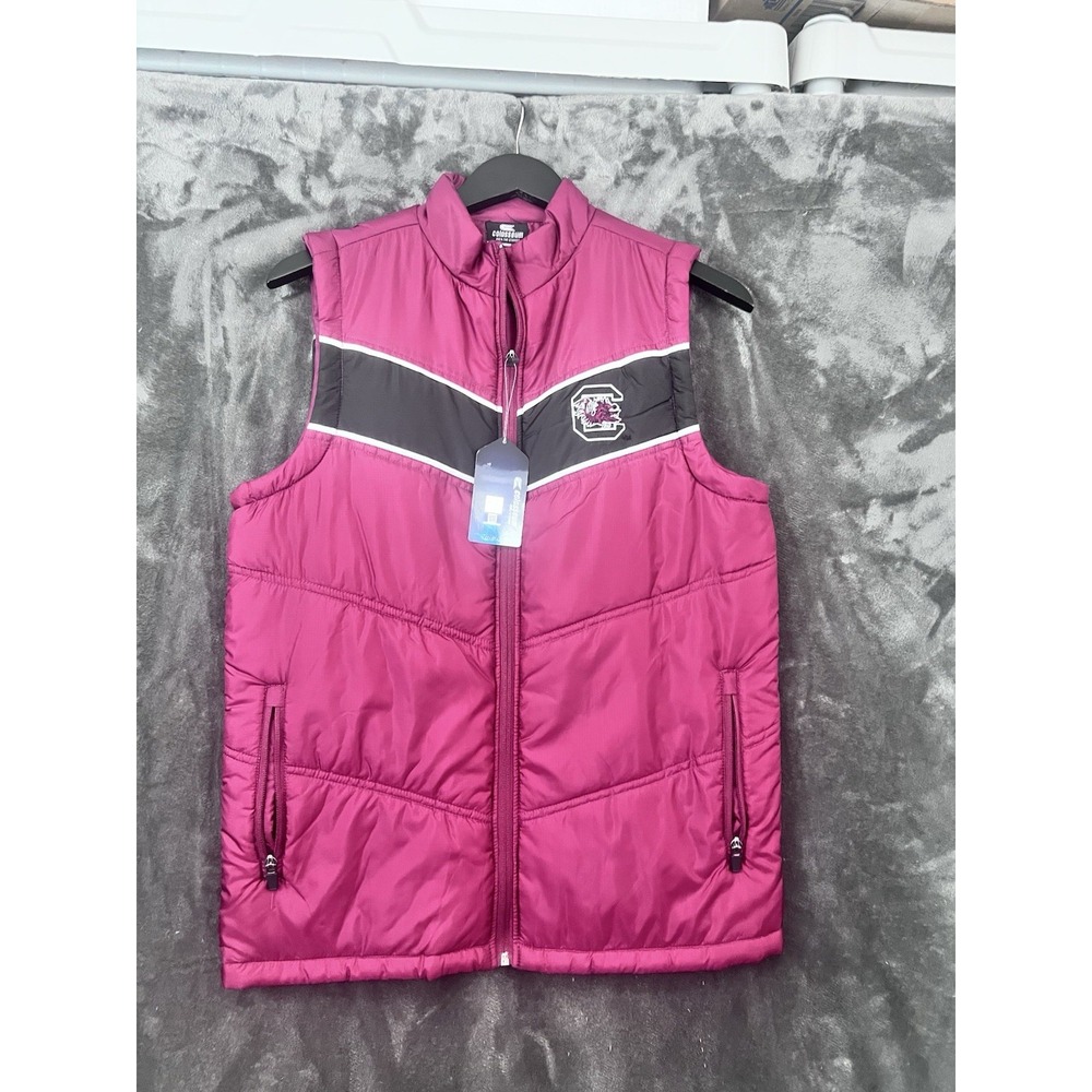 Colosseum Men's Small USC South Carolina Gamecocks Puffer Vest Pockets New Tags